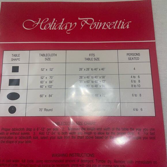 Vintage Christmas Table Cloth 60 x 84 New Old Stock in Original Packaging - Picture 5 of 5